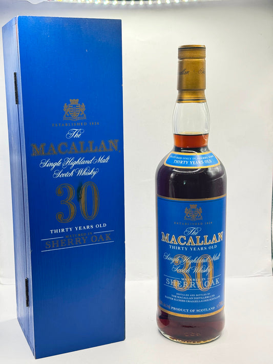 Macallan 30 years old blue label sherry wood