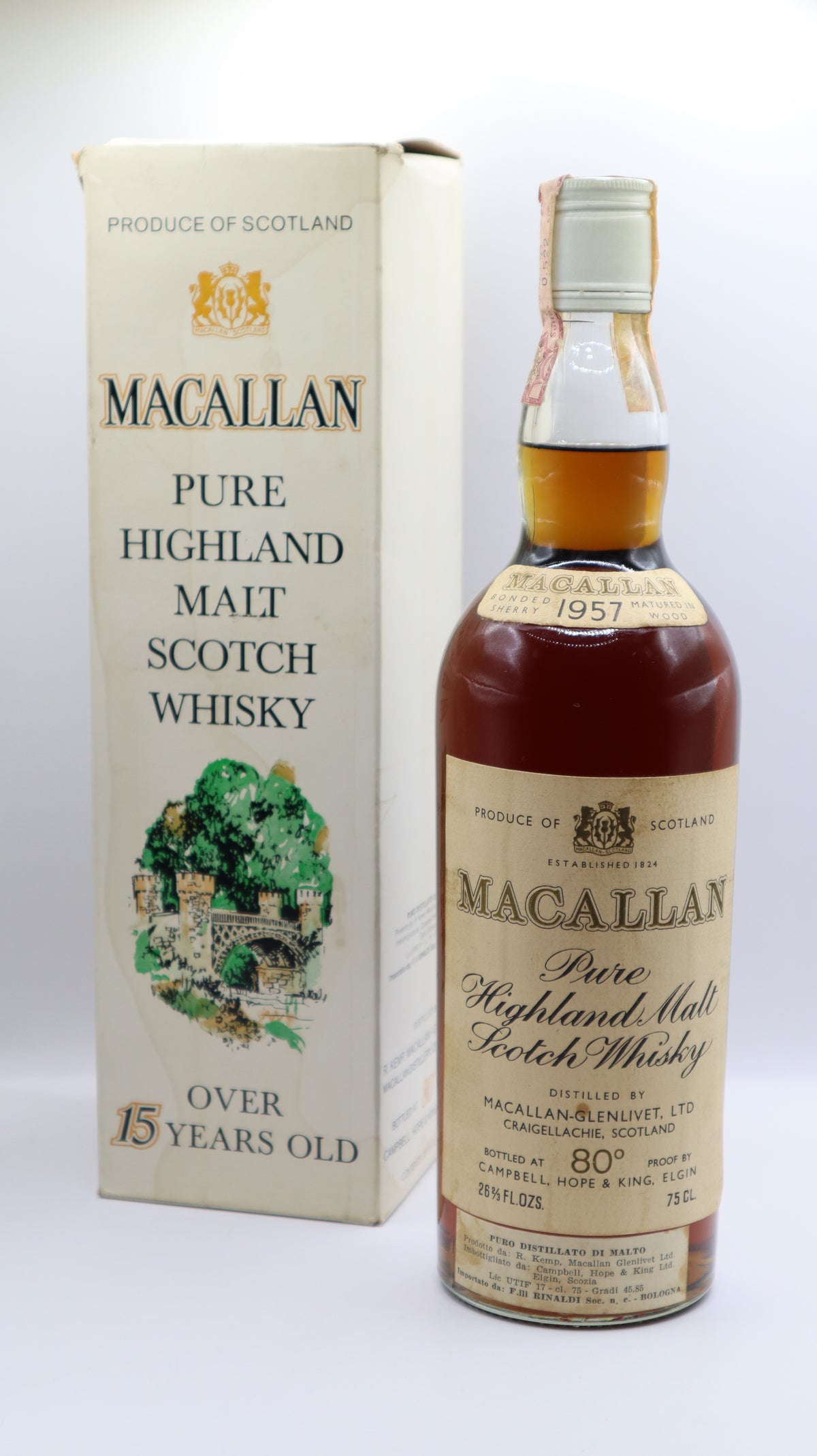 Macallan 1957 – Pure Highland Malt Scotch Whisky – Over 15 Years Old – with Original Box