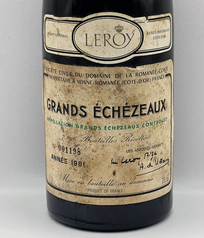 Domaine de la Romanée-Conti - Grands Échézeaux 1981 | Leroy Import