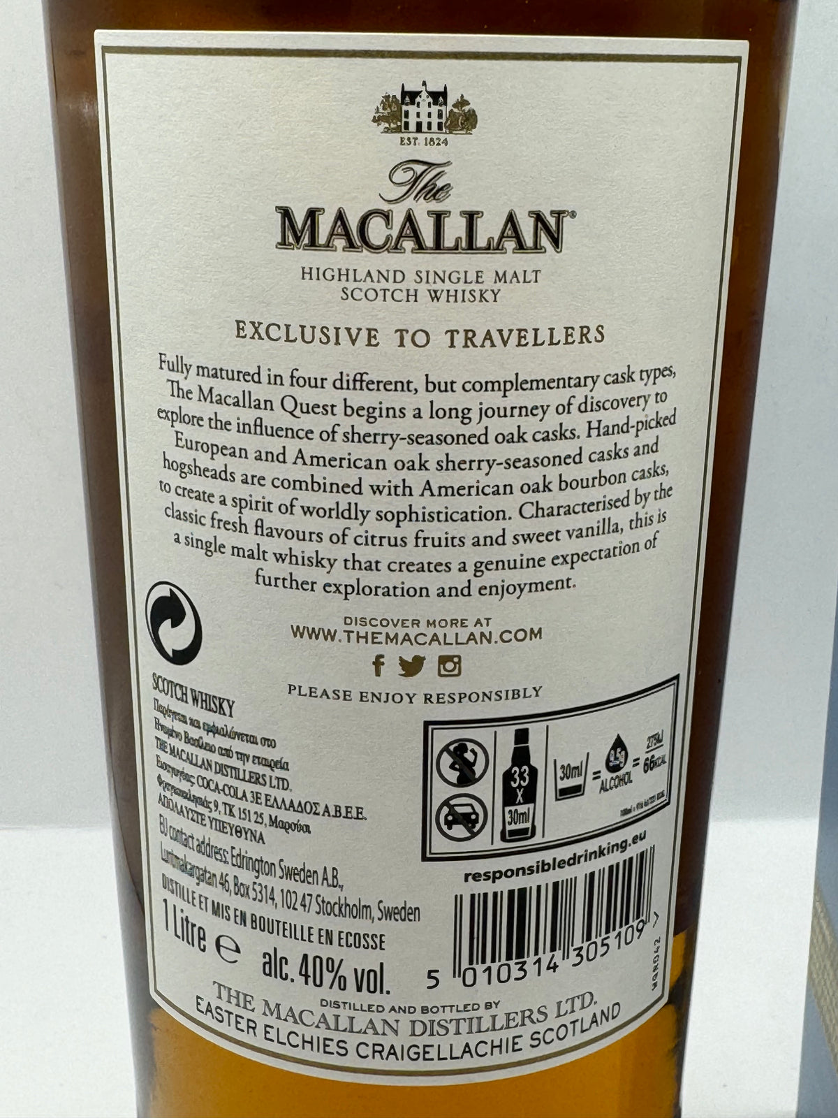 Macallan Quest 1L – Whisky Speyside di Alta Qualità